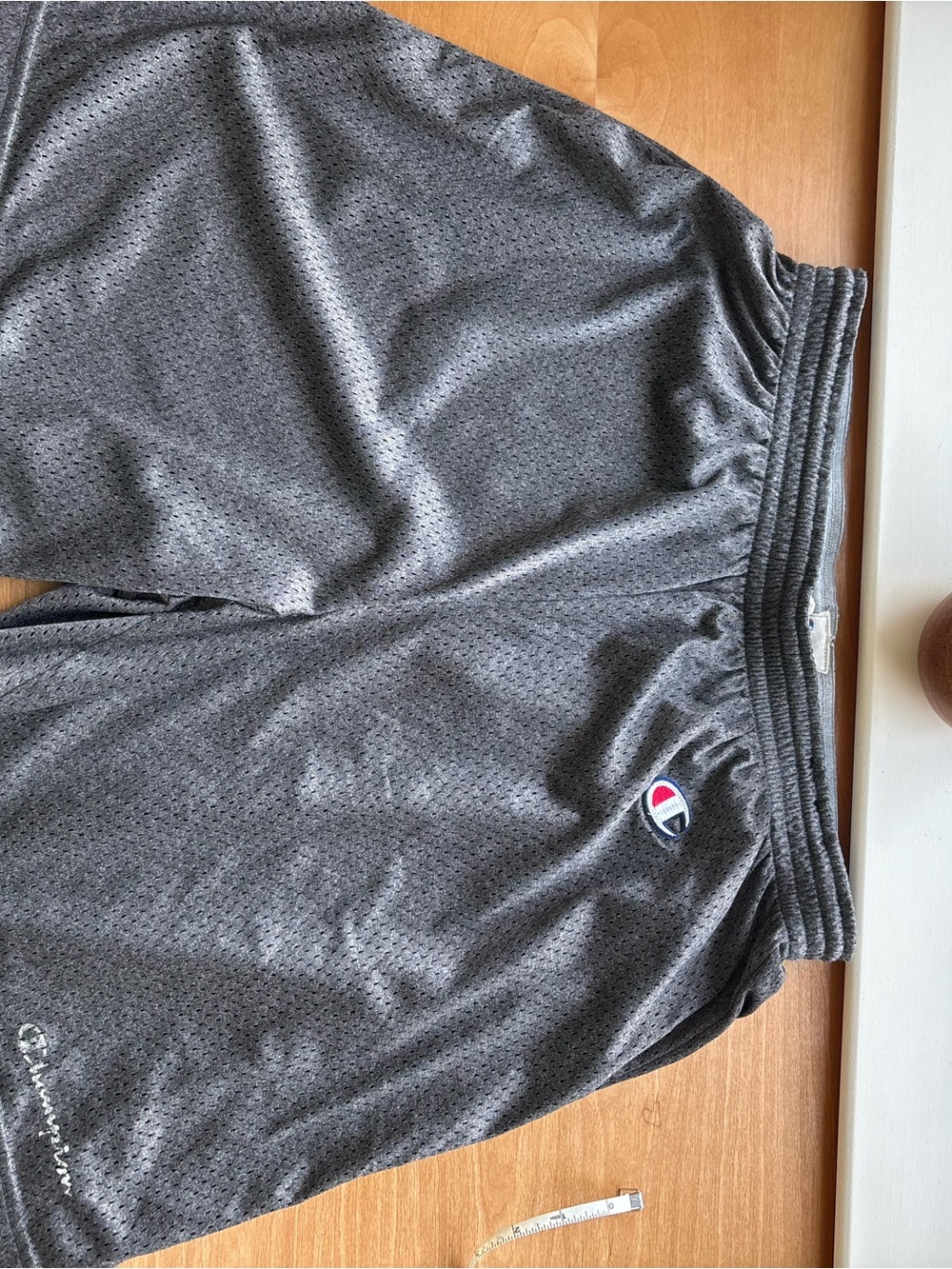 Champion Gray Charcoal Mesh Athletic Shorts with Logo
